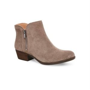 Lucky Leather Ankle Booties Tan Size 8.5